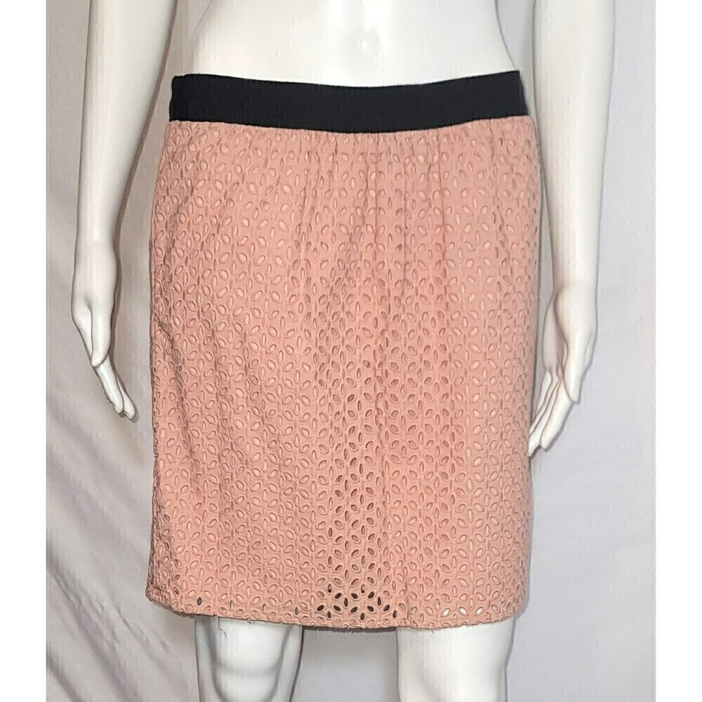 Ann Taylor Loft 100% Cotton Die-Cut Lined Pencil Skirt - Size 6